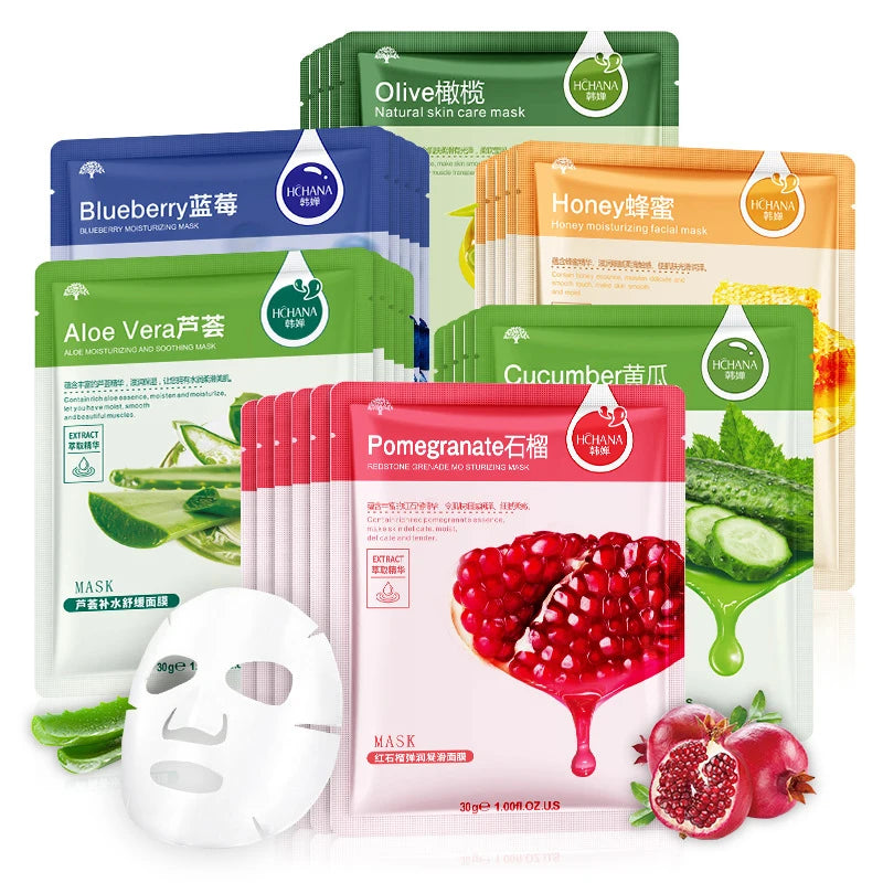 Fresh Fruits Facial Masks - 30 pieces Multipack