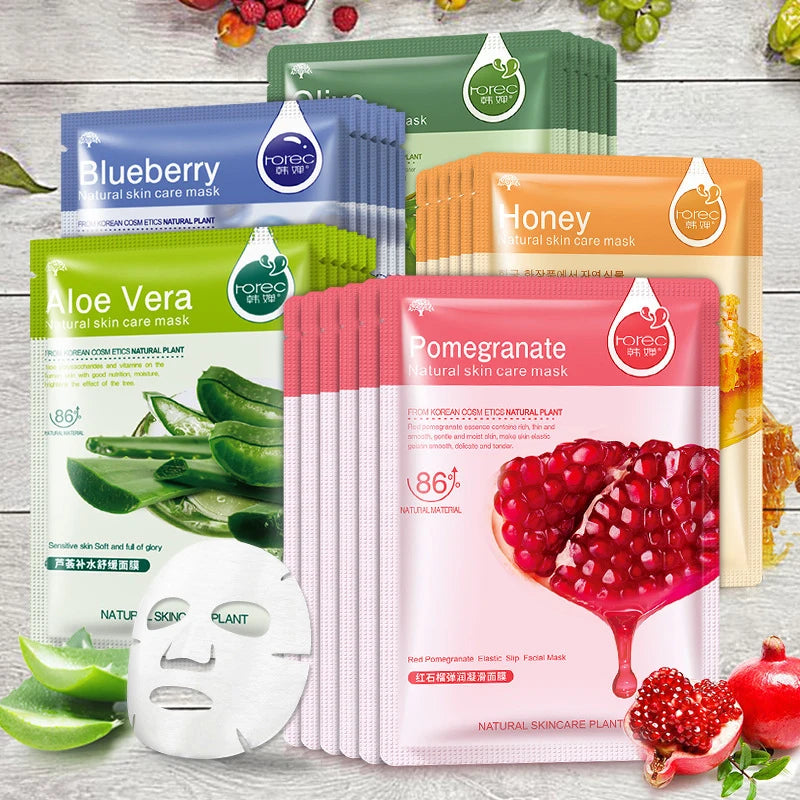 Fresh Fruits Facial Masks - 30 pieces Multipack